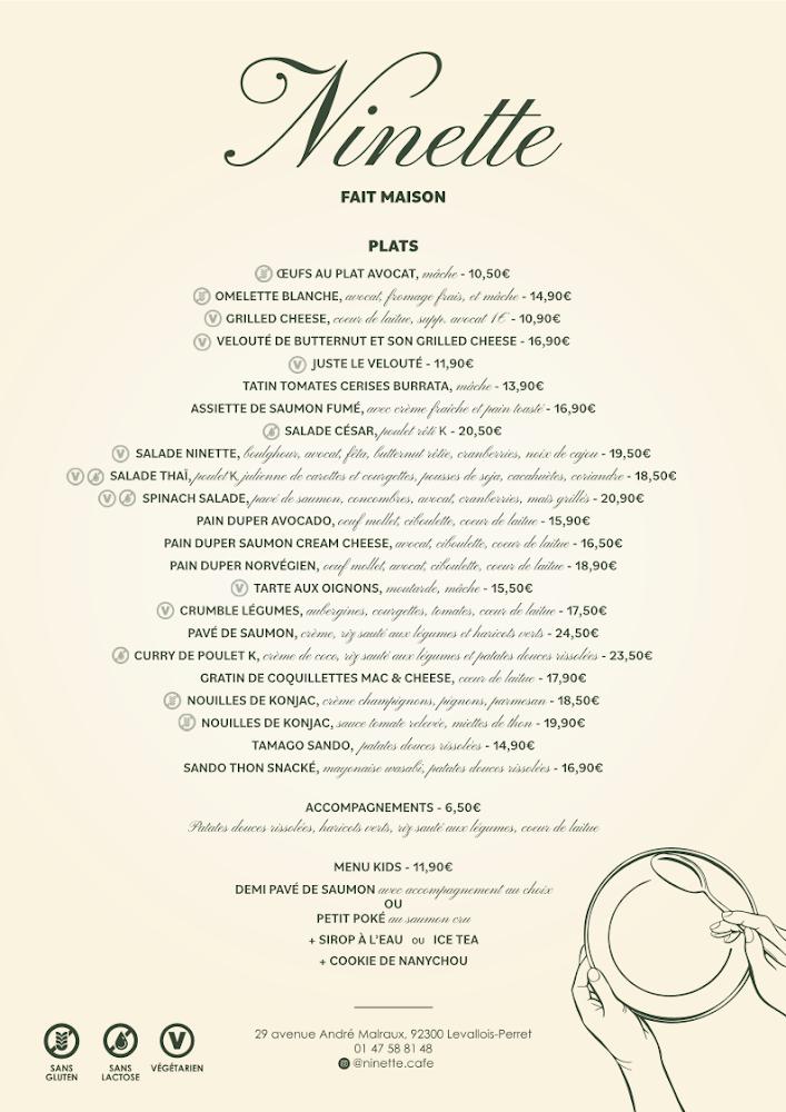 Ninette - Menu Image 1